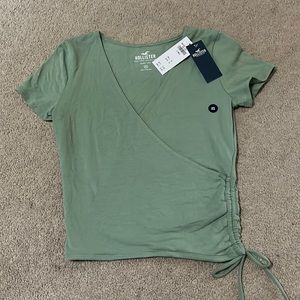 Hollister baby tee size XS light green